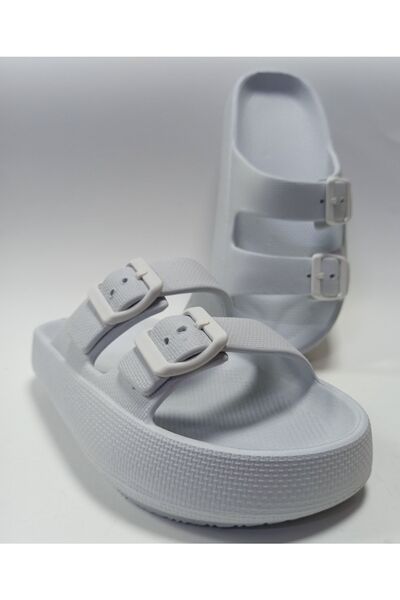AKINAL Σόλα Bella Eva Platform - Ρυθμιζόμενη διπλή πόρπη, Casual Pool Beach House και Street Slippers