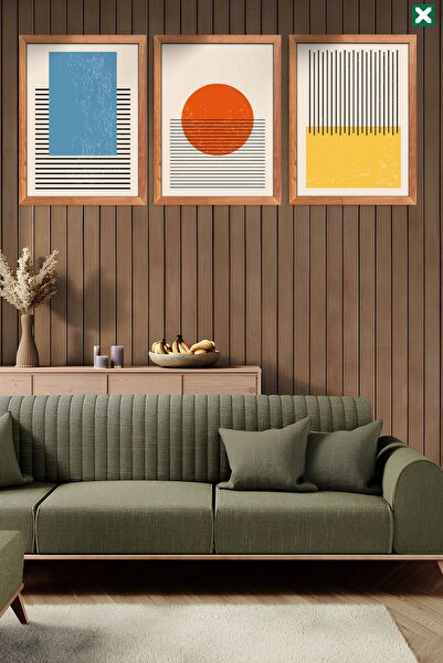 TABLOX Декоративен комплект от 3 части от средата на века, модерна картина от...