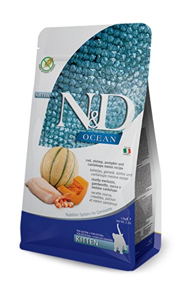 N&D Ocean Tahılsız Kitten Morina Balığı, Karides, Balkabağı Ve Kavunlu Yavru ...