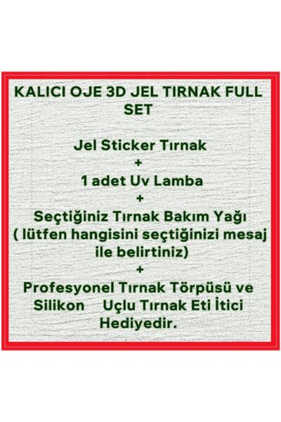 Lily Nail Kalıcı Oje / 3d Jel Tırnak Full Set Tırnak Bakım Yağı