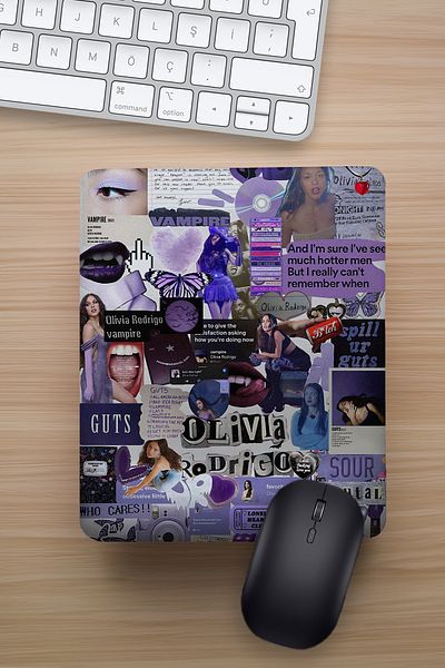 Ludios Подложка за мишка Olivia Rodrigo Collage, забавен дизайн, подарък