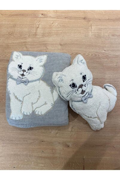 Gelin Home EKRU HOME KEDİLİ OYUNCAKLI BEBEK BATTANİYESİ