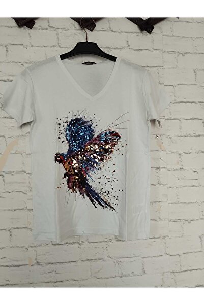 anne moda ankara Μπλουζάκι από βαμβακερό χτενισμένο αστραφτερό