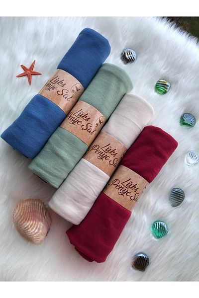 Naciye Sultan Jersey Shawl Set of 4 (INDIGO - CHANGE - STONE - CLARET)