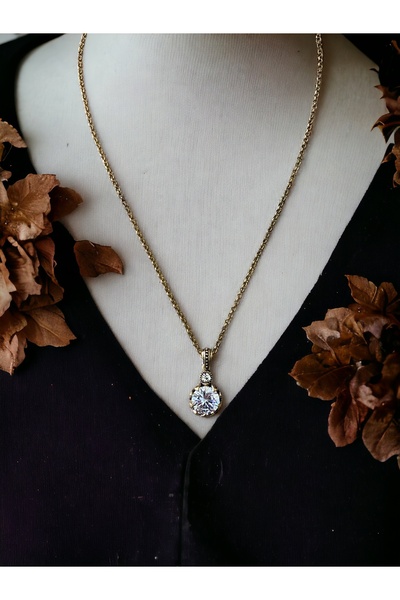 FAYRA ACCESSORIES Yuvarlak Zirkon Taşlı Kolye