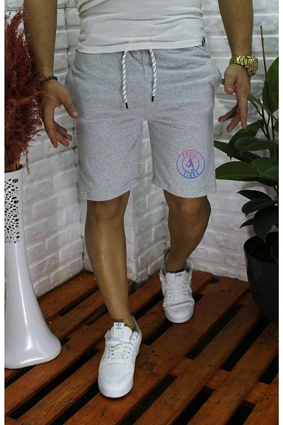 Boi Unisex καλοκαιρινό σορτς - Γυναικείο, μαύρο και γκρι, χαλαρή εφαρμογή, τυπωμένο λογότυπο Paris