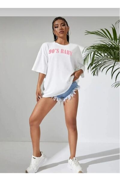 BETİLİNA White 90's Baby Printed T-Shirt