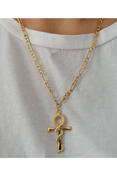 Asia by Leuvoié Asia By Leuvoie Altın Kaplama Yılan Ankh Kolye