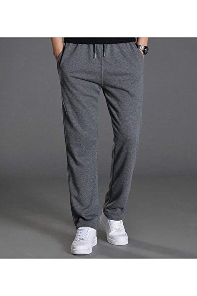 FİTGO بنطلون رياضي شتوي للرجال بقصة واسعة وساق مستقيمة من أنثراسايت