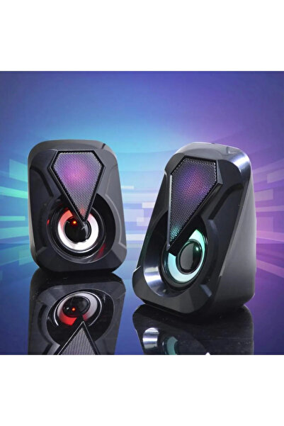 Osqar E-1053  Bilgisayar  Uyumlu Rgb Stereo Usb Hoparlör 1+1 Speaker