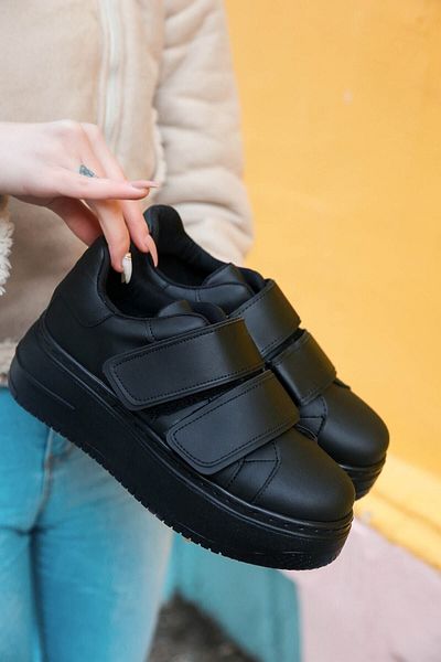 MYBB SHOES Pantofi sport cu velcro cu talpă neagră