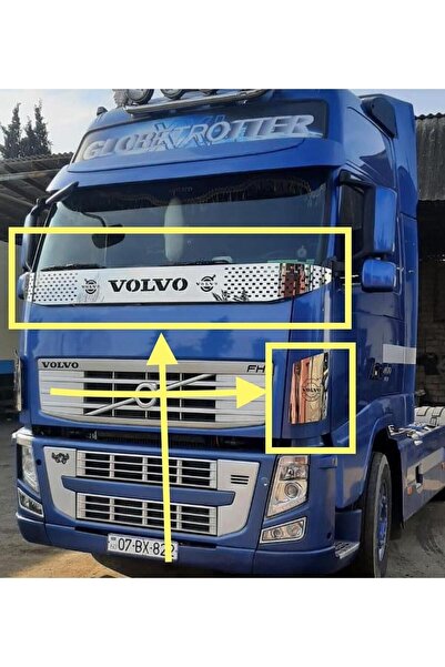 Ünlakskrom Fh Volvo Ön Cam Delikli Lazer Sineklik Ve Panjur Rüzgarlık Kromu
