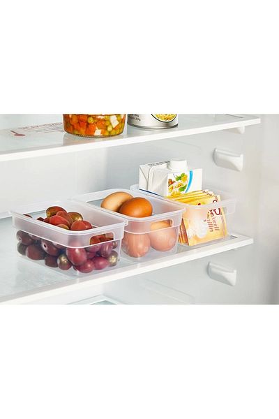 Ecolux 3 Pieces 950 ML Eco Organizer Fridge Organizer Cabinet Drawer Organizer - TRANSPARENT