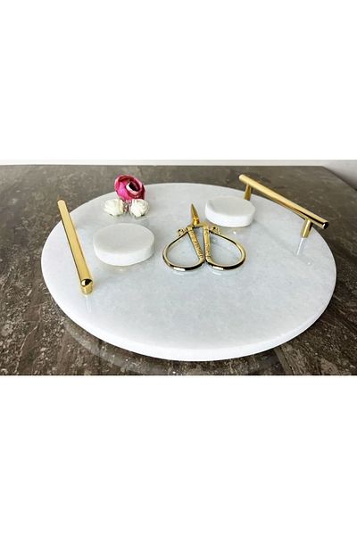 ege gross Natural Marble Promise / Engagement Tray Scissors And Ring Riser
