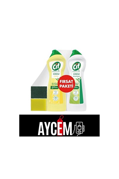 Cif CİF KREM AMONYAK 750ML + CİF KREM LİMON 750ML + 2’Lİ