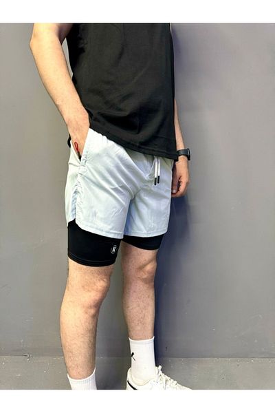 KXSPOR KX LEGGINGS SHORTS / Σορτς προπόνησης 'ΜΑΥΡΟ ΚΑΙ ΓΚΡΙ'