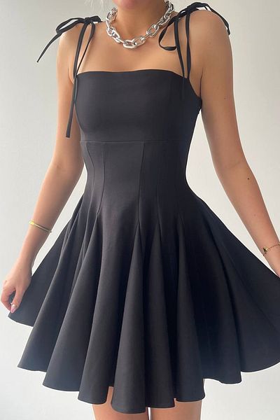 4S1B FASHION Στράπλες Μαύρο βραδινό φόρεμα - Λεπτή επένδυση, Flared Princess Cut, Atlas Fabric 164