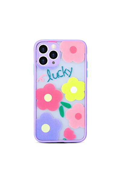 zore حافظة حماية متوافقة مع هاتف آيفون 11 برو بنمط الزهور مع حافة من السيليكون