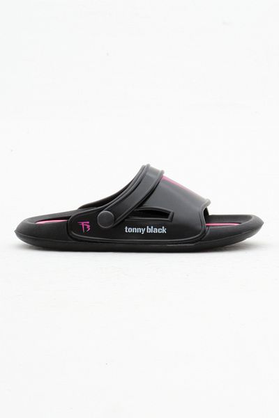 Tonny Black Papuci Copii Unisex Logo Negru - Talpa Poili