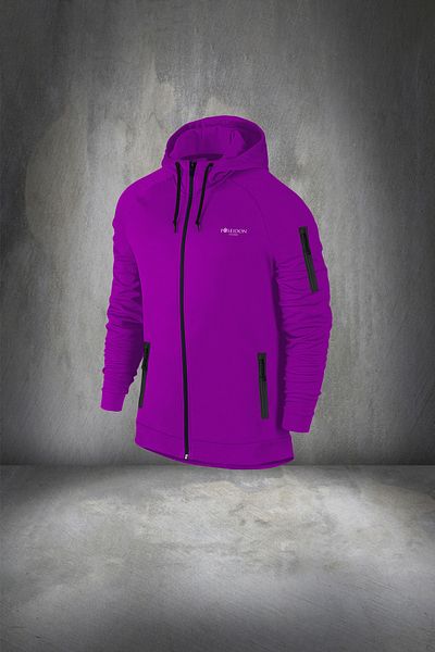 POSEIDON STORM Large Size Men's Purple Supra Combed Fabric Comfortable Full Tracksuit Set with Zipper Pockets 4-10xl