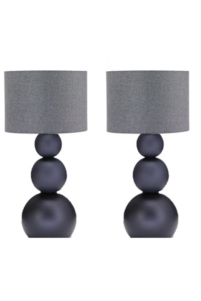 571 Store 2 Adet Damla Masa Lambası Kumaş Başlık Metal Ayak Gece Aydınlatma Y...