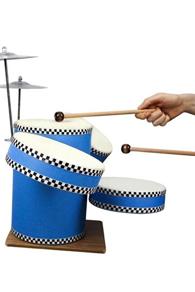 Gampus Yerli Çocuk Bateri Davul Set El Yapımı Deri Çocuklar Için Eğitici Oyun...