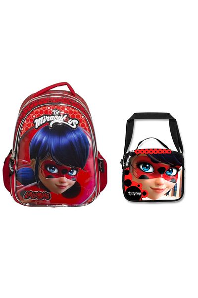 Miraculous Glitter and Embossed Ladybug Primary School Bag - Lunch Box