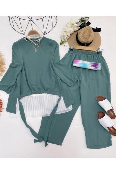 modasindoma Women's Front and Arm Gathered Shalwar Set