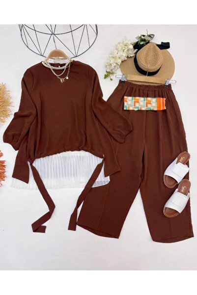 YILMAZBARMAZ Set Shalwar pentru față și brațe adunate pentru femei