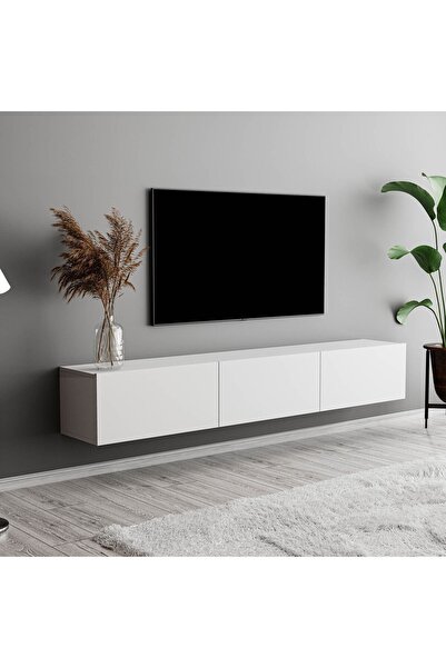 Mezza 1230 SOLE 3 KAPAKLI KULPSUZ 180 CM TV ÜNİTESİ BEYAZ