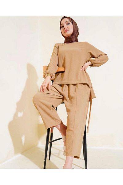 modasindoma Γυναικείο Σετ Shalwar με κορδόνια μπροστά και μπράτσα