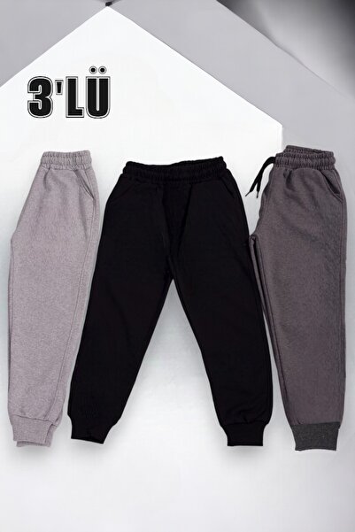 han elegant Set de 3 pantaloni de trening din bumbac cu snur pentru baieti