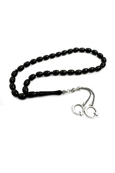 TAŞHAN Gümüş Püsküllü Arpa Kesim Erzurum Oltu Taşı Tesbih