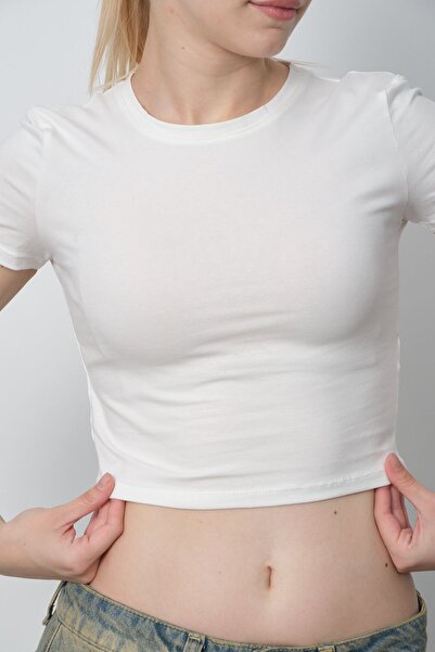 mdb Crew Neck Short Sleeve Crop T-shirt