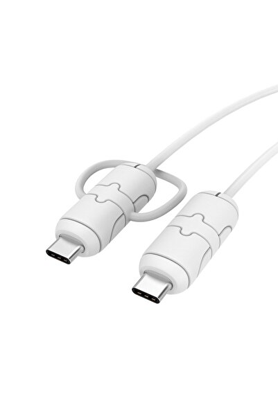 SPELT Şarj Kablosu Kablo Ucu Koruyucu Toparlayıcı Tutturma Kemerli Koruma Kaplama Silikon Beyaz 2'li