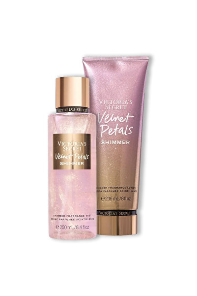 Victoria's Secret Velvet Petals Shimmer 2'li Vücut Seti Sprey&Losyon