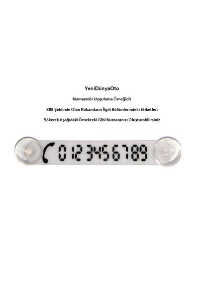 YeniDünyaOto 2 Adet Beyaz-siyah Araç Park Telefon Numaratörü Tel No Gösterici Numaratik Ydnmr214