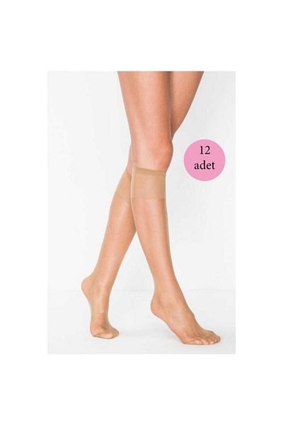 MBB ETİCARET Bronze Super Thin 15 Denim Matte Trouser Socks - 12 Pieces