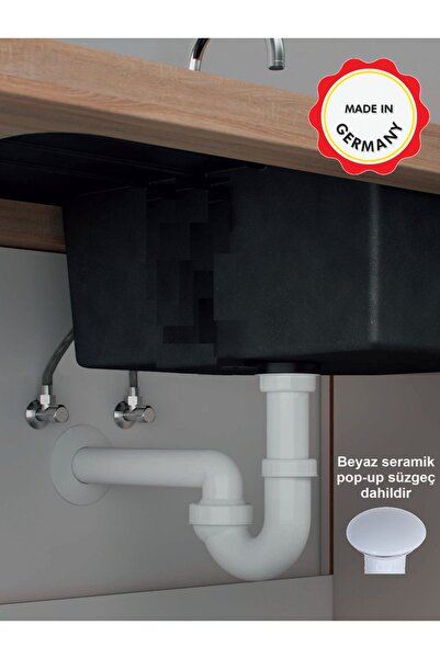 Dallmer Koku önleyici lavabo sifonu, beyaz seramik süzgeçli, kolay uygulanır mafsallı 40lık çıkış borulu