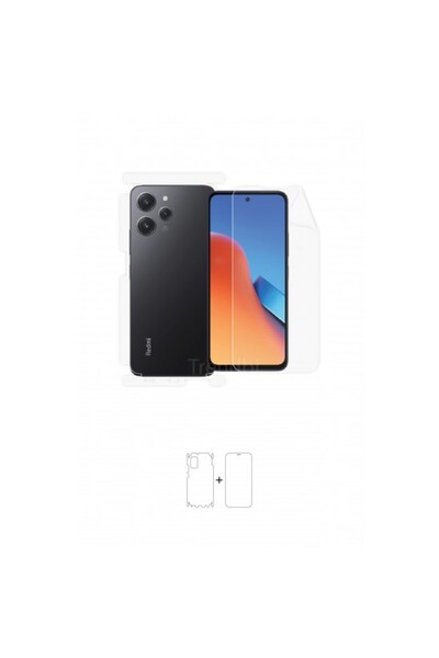 Wrapsol Xiaomi Redmi 12 360 ° Full Body Ekran Koruyucu Kaplama Ön Arka Yan Da...