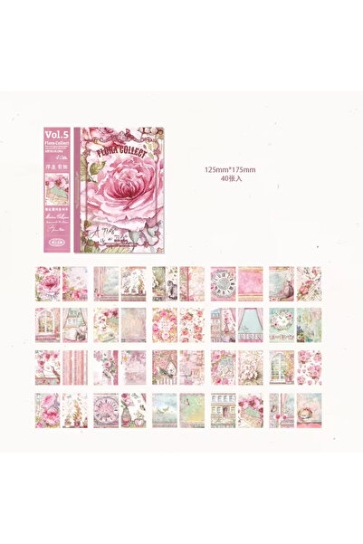 SF SCRAPBOOK KIRTASİYE 40 Sayfa Scrapbook Journal Dekupaj Kitabı