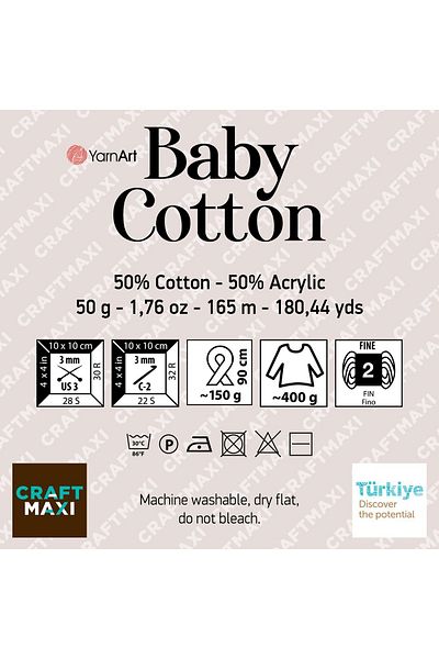 Yarnart Baby Cotton - Baby Hand Knitting νήμα Baby Blue-450