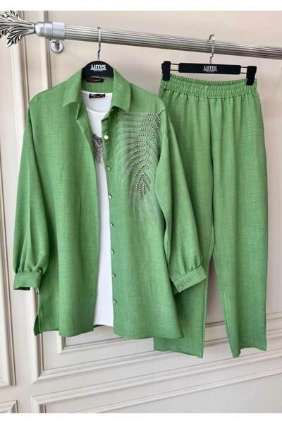 modasindoma costum cămașă cu piatră brodată pentru femei