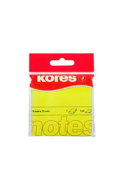 kores Yellow 100 Pieces Adhesive Note Paper - 7.5 cm