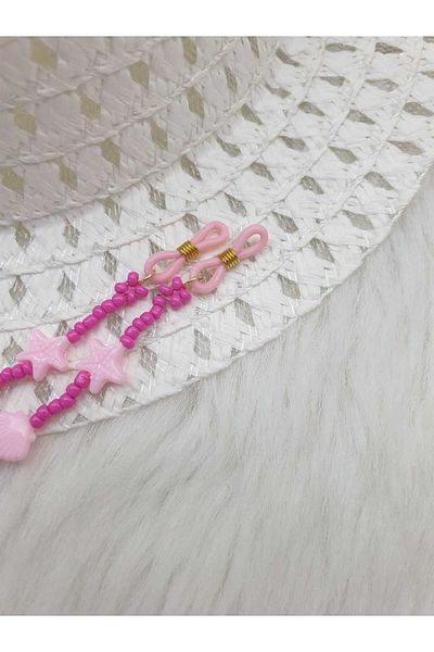 HAPPY HANDMADE Bead Detailed Heart Glasses Chain for Girls - Gift, Card