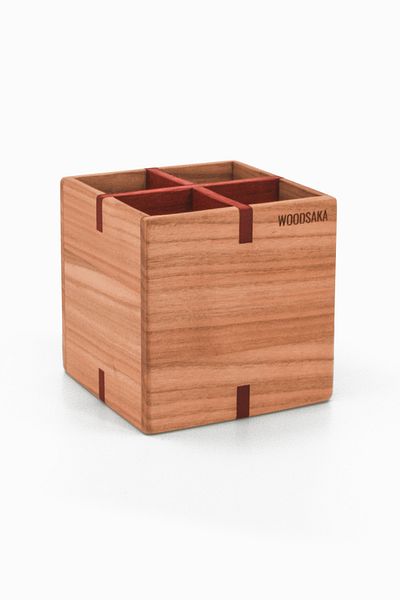 Woodsaka Suport pentru stilouri Cherry & Paduk - 4 compartimente