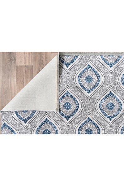 Aslan Home Mavi Kaymaz Yolluk - Yıkanabilir Dört Mevsim Halı | Salon, Banyo, Balkon, Genç Odası