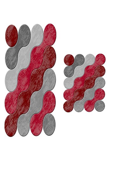 Dekoreko Özel Kesim Ikili Banyo Takımı Gladys Kırmızı