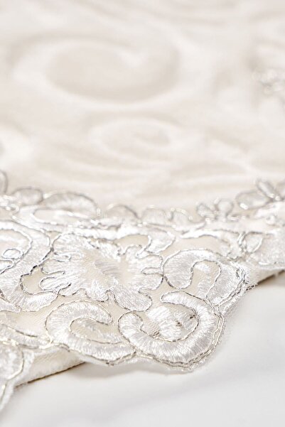 Dekoreko Seersucker Lacy 2-Piece Toilet Bathroom Set Blanca Cream