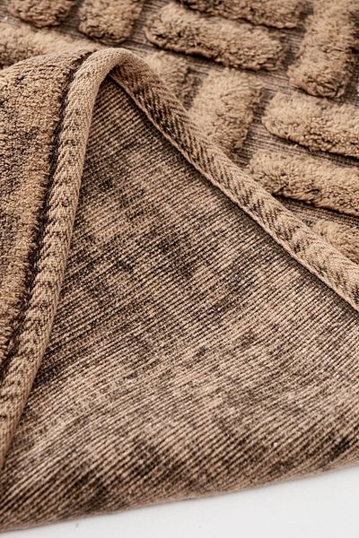 Dekoreko Luxury Home Cotton 2-Piece Toilet Set Bathroom Mat Set Margie Brown